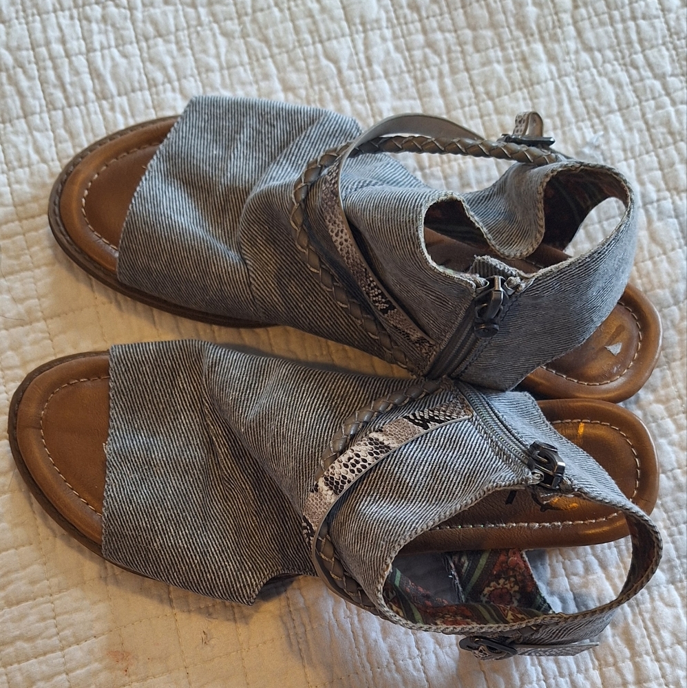 Blowfish Malibu brown fabric casual sandals size 8.5 - Picture 3 of 10